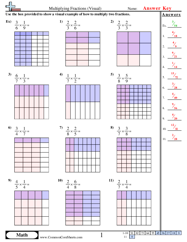  - Multiplying Fractions (visual) worksheet
